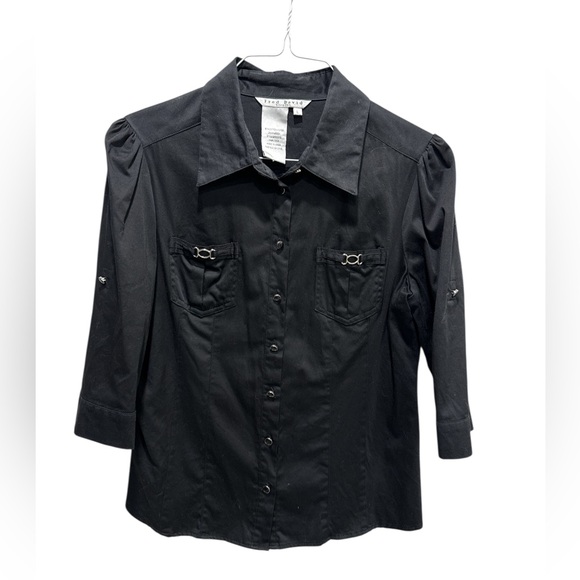 Fred David Tops - Fred David Black Stretch Shirt